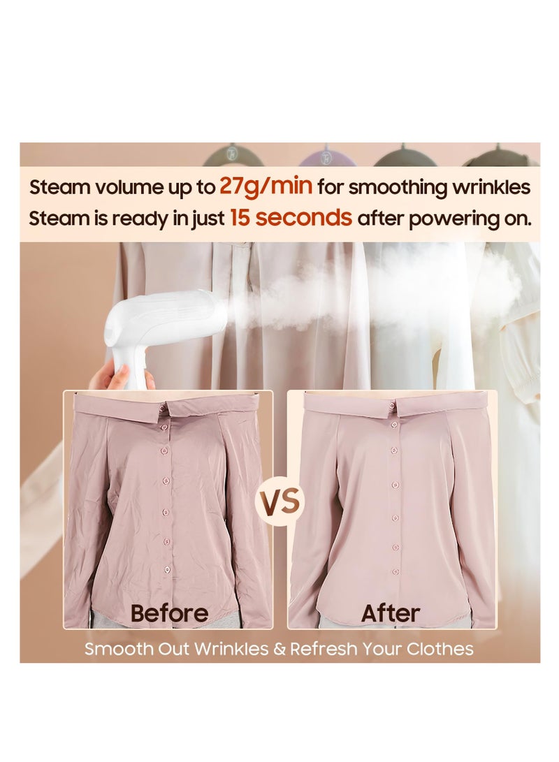 Steamer for Clothes Travel Steamer - 1500W Portable Clothes Steamer Handheld Garment Steamer Remove Wrinkles for All Fabrics, Suit for Home Travel Hotel