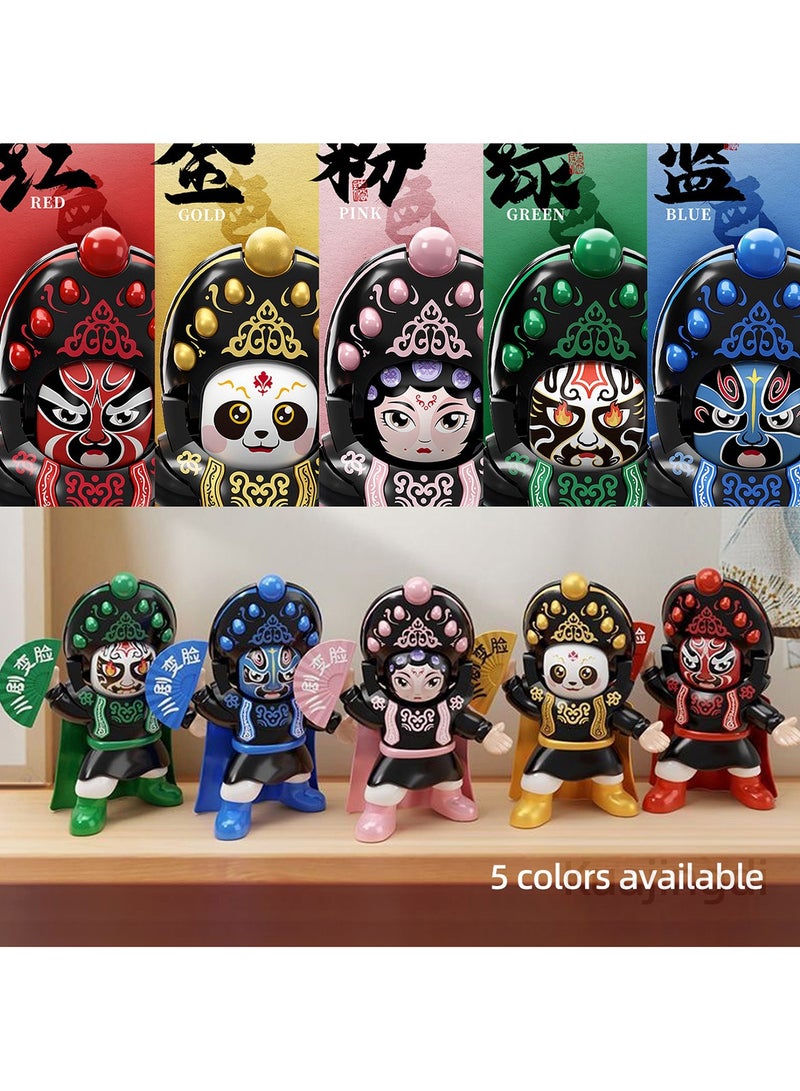 Sichuan Opera Face Changing Figurine 5 Facial  for Home Office Decoration Car Dashboard Shelf Souvenir