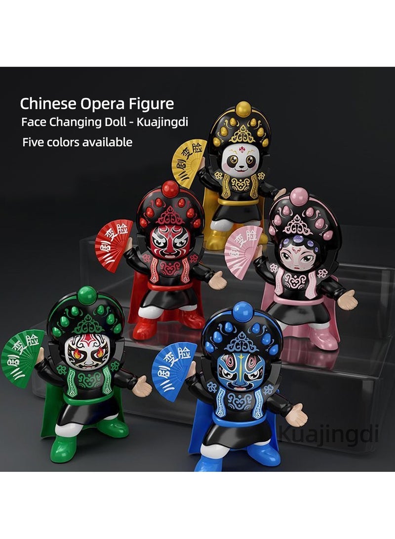 Sichuan Opera Face Changing Figurine 5 Facial  for Home Office Decoration Car Dashboard Shelf Souvenir