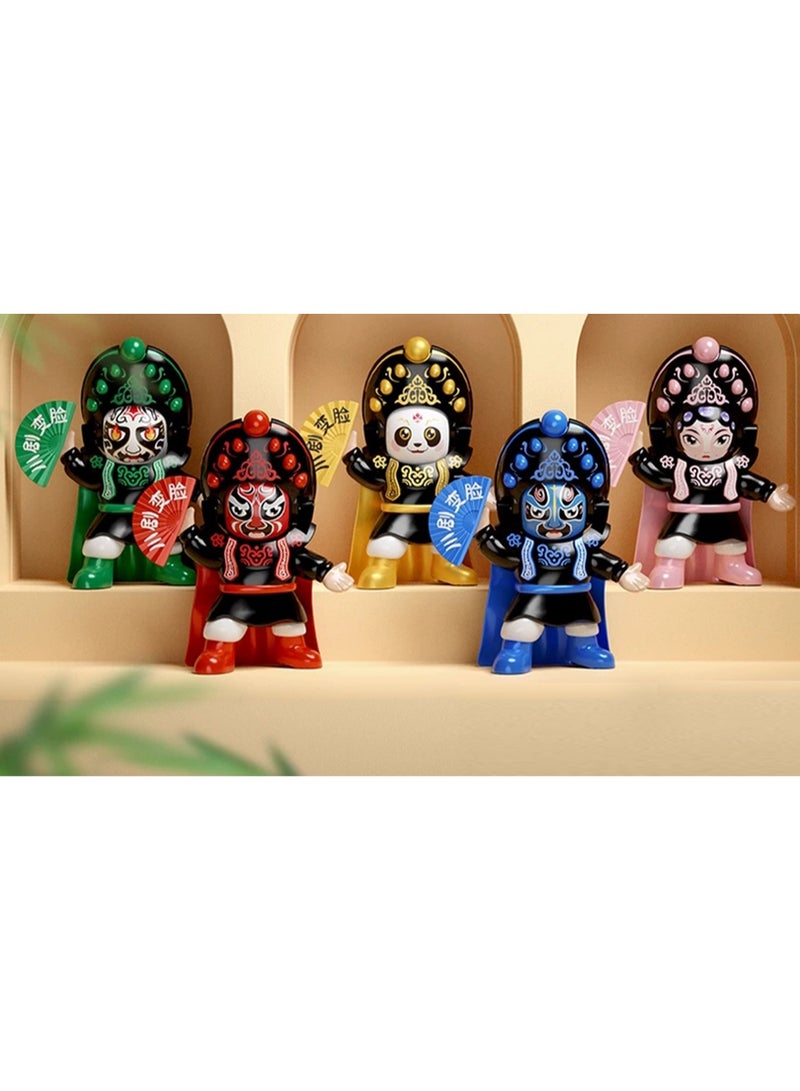 Sichuan Opera Face Changing Figurine 5 Facial  for Home Office Decoration Car Dashboard Shelf Souvenir
