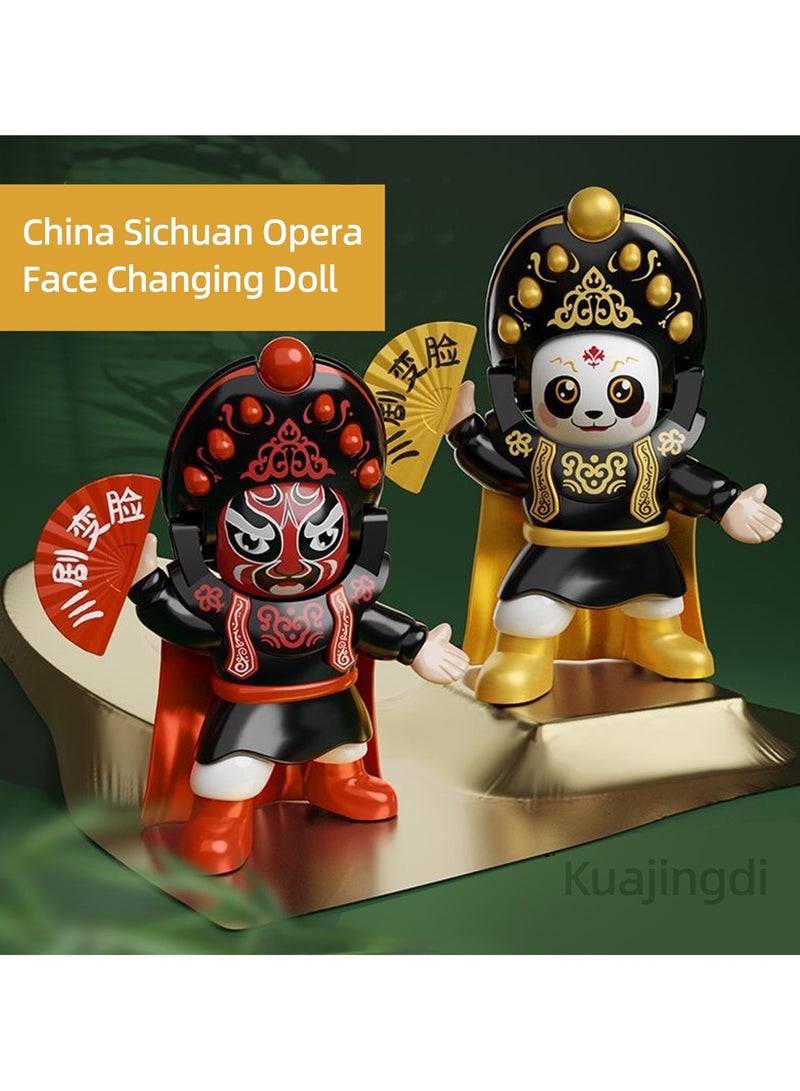 Sichuan Opera Face Changing Figurine 5 Facial  for Home Office Decoration Car Dashboard Shelf Souvenir