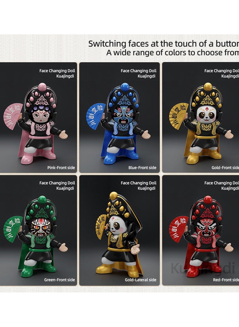 Sichuan Opera Face Changing Figurine 5 Facial  for Home Office Decoration Car Dashboard Shelf Souvenir
