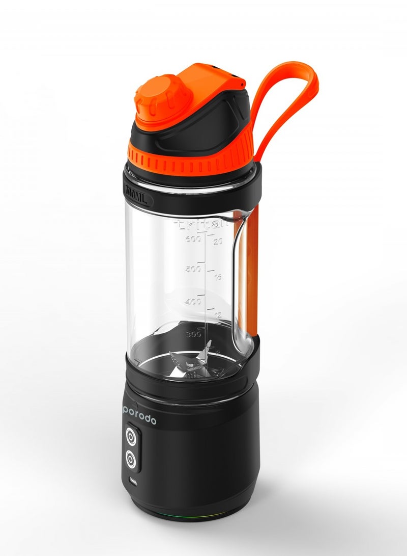 Dual Spin Clockwise & Reverse Portable Blender / 700ml / 2000mAh x3 Battery Capacity / Stainless Steel Blades / ABS Base / 3 Hours Charging Time / 240W Power - Black