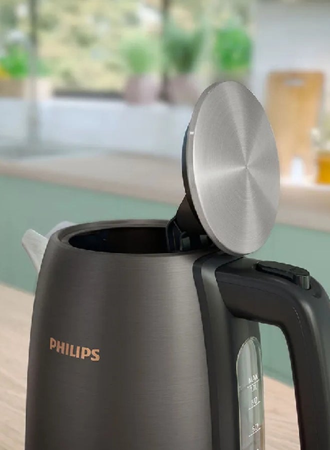 Corded Electric Stainless Steel Kettle 1.7 L 2200 W HD9352/31 Black