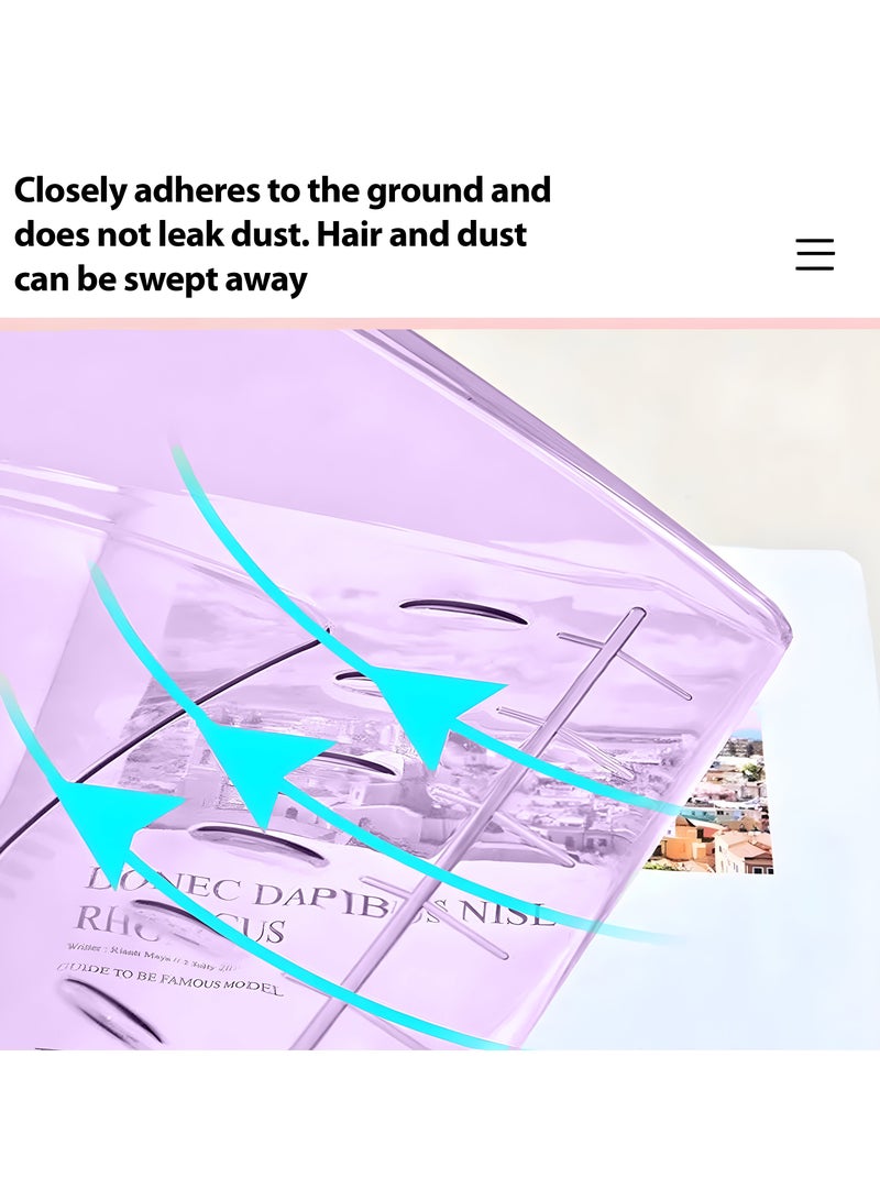 Drizo Broom and Dustpan Set, Long Handle Broom, Efficient Floor Cleaning, No Dust Left Behind, High-Quality Transparent Broom and Dustpan for Home Kitchen Office (Pink)