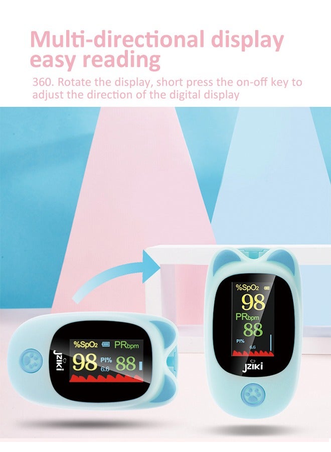 JZIKI Children's Pulse Oximeter - Fingertip Blood Oxygen Monitor,Pink