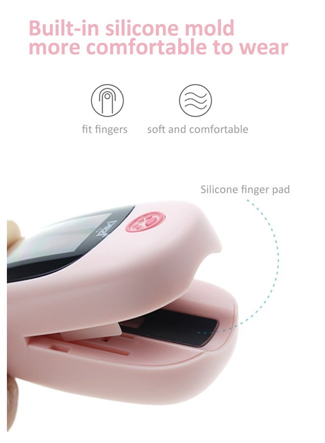 JZIKI Children's Pulse Oximeter - Fingertip Blood Oxygen Monitor,Pink
