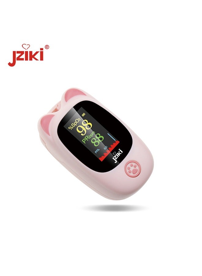 JZIKI Children's Pulse Oximeter - Fingertip Blood Oxygen Monitor,Pink