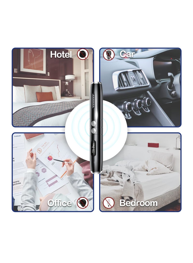 Hidden Camera Detectors, T8 Pro Anti Spy Detector, Bug Detector, Privacy Protector, 5 Levels Sensitivity, 3 Professional Modes, 25H Working, Listening Device Detector, RF Signal Detector