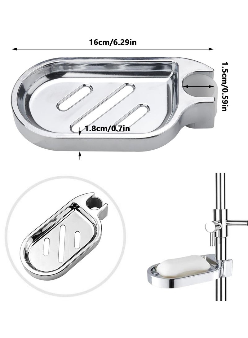 Soap Dish Drain, 2 PCS Soap Dish Holder, Soap Saver, Easy Cleaning, for Shower Bathroom & Kitchen Accessories Drill-Free Removable-ABS Robust and Durable