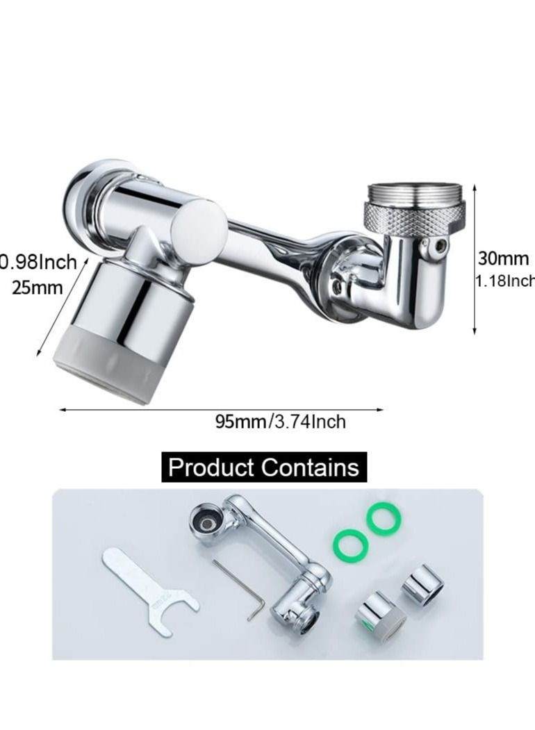 Faucet Extender, Universal Rotating Faucet Extender, 1080 Degree Swivel Faucet Aerator, Large-Angle Rotating Splash Filter Faucet, Bathroom Sink Sprayer Attachment