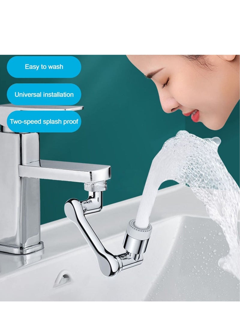 Faucet Extender, Universal Rotating Faucet Extender, 1080 Degree Swivel Faucet Aerator, Large-Angle Rotating Splash Filter Faucet, Bathroom Sink Sprayer Attachment
