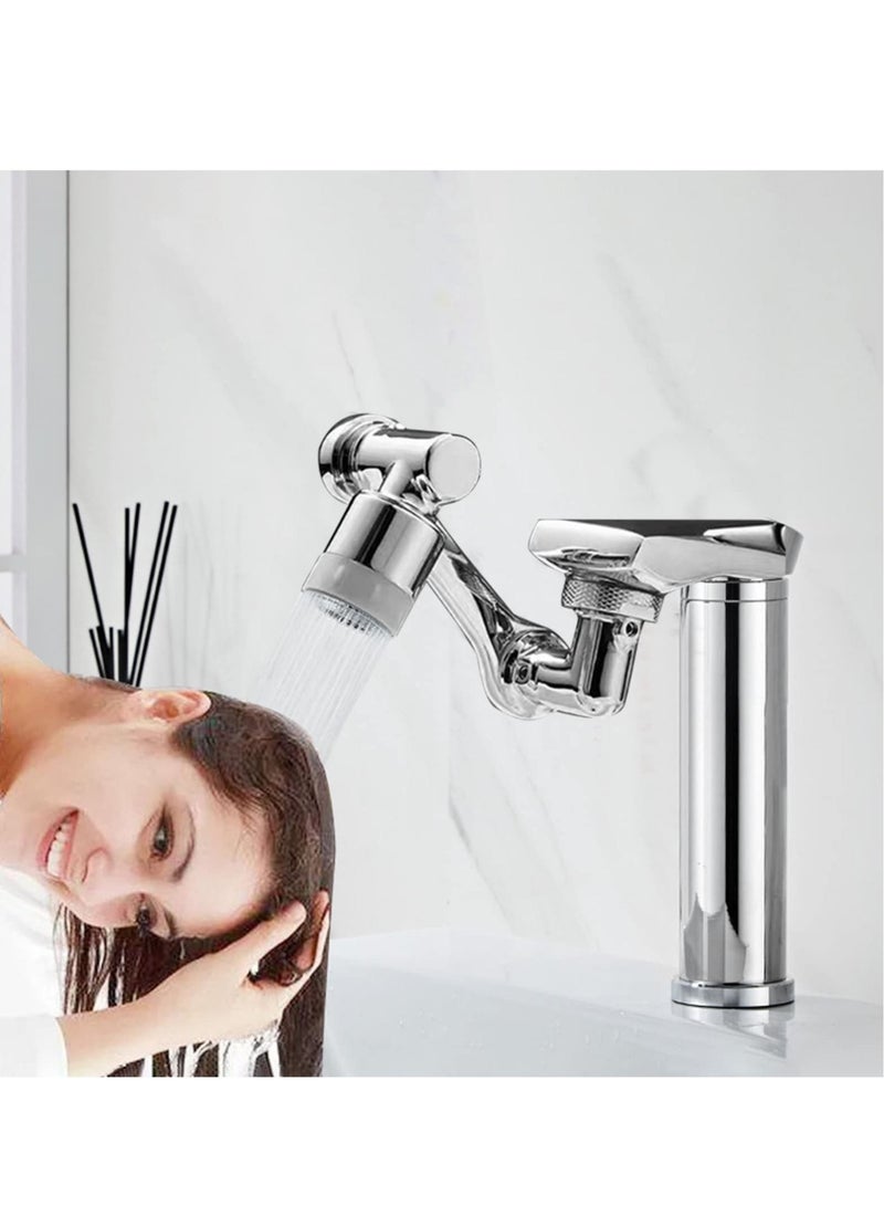 Faucet Extender, Universal Rotating Faucet Extender, 1080 Degree Swivel Faucet Aerator, Large-Angle Rotating Splash Filter Faucet, Bathroom Sink Sprayer Attachment