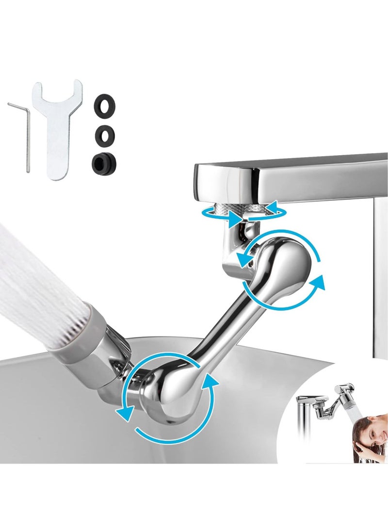 Faucet Extender, Universal Rotating Faucet Extender, 1080 Degree Swivel Faucet Aerator, Large-Angle Rotating Splash Filter Faucet, Bathroom Sink Sprayer Attachment