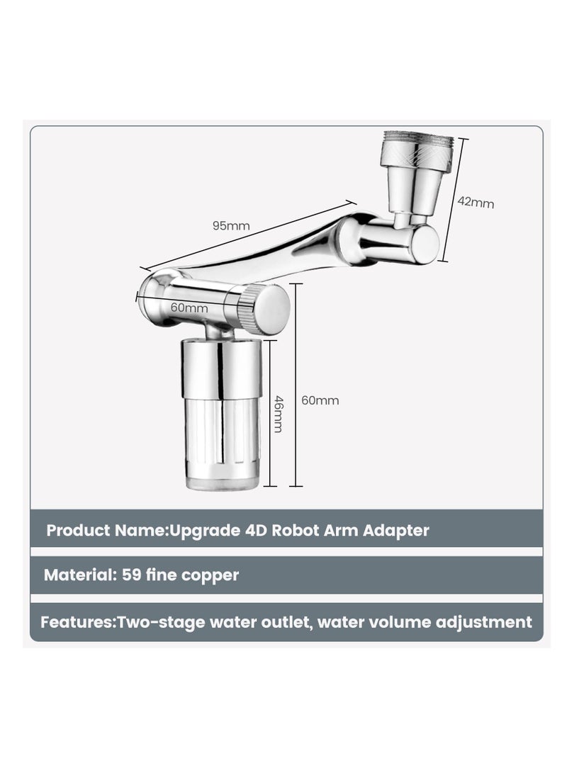 SYOSI, 1440° Rotating Faucet Extender with LED Light, Universal Swivel Faucet Aerator Attachment for Kitchen and Bathroom Sinks, Adjustable Anti Splash Kitchen Tap