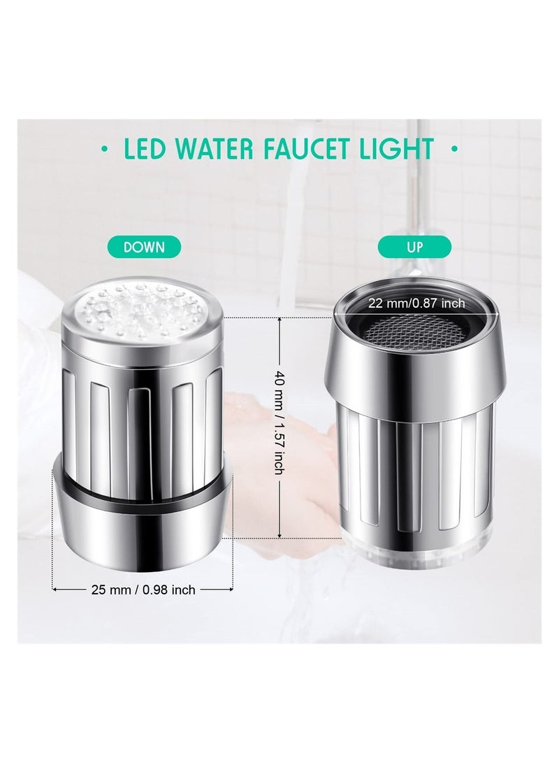 Color Changing Faucet Adapter, 3 Color Change Automatically LED Water Faucet, for Kitchen and Bathroom, Fixed LED Faucet