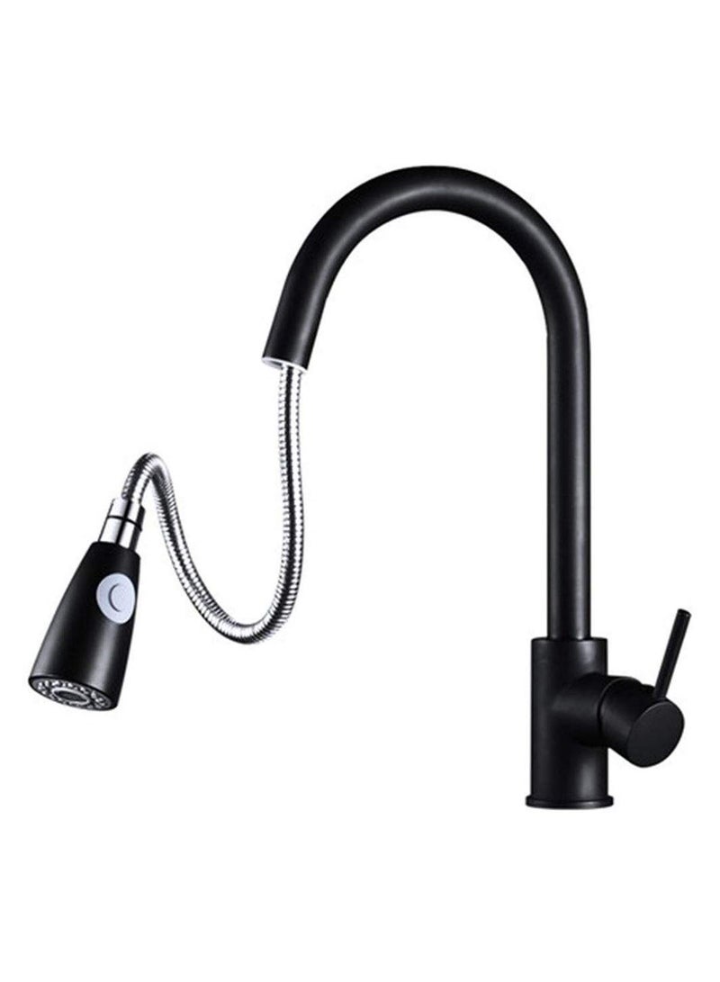 Kitchen Faucet Tap, Kitchen Pull Out Tap Faucet, Kitchen Sink Hot And Cold Water Faucet, Two-Way Sprayer, Single Handle Faucet, 360 Degree Rotating (Black)