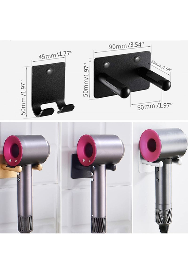 Hair Dryer Holder Adhesive Blow Dryer Rack for Wall Stick on Aluminum Alloy Multi Functional Hair Dryer Rack