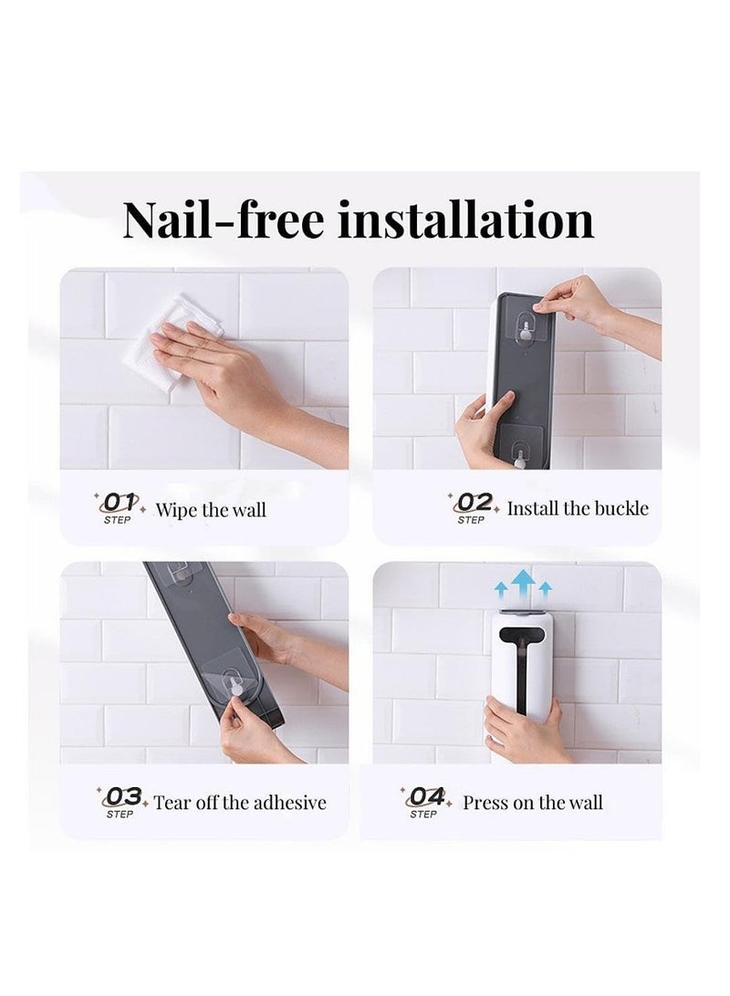 Wall Mount Plastic Bag Organizer, Grocery Bag Dispenser, Bags holder for Plastic Bags Home Kitchen, Simple and Environmentally Friendly, Versatile Use, No drilling required (White)