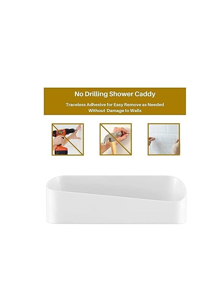 Adhesive Shower Caddy Bathroom Shelf Organizer 2 Pack Bathroom Shelves No drilling Corner Shelf Shampoo Holder Storage Rack for Bathroom Toilet Kitchen Organizer - Sturdy Space-saving