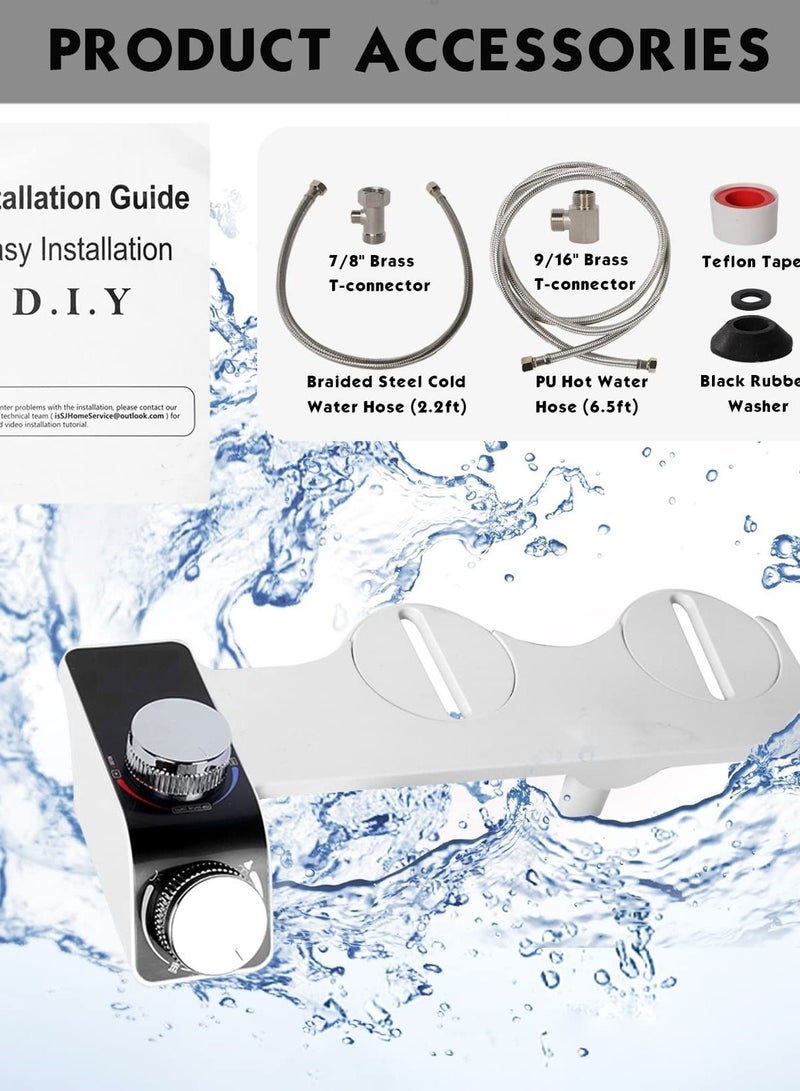 Toilet Seat Accessories Non-Electric Dual Nozzle Sanitary Bidet Toilet Adjustable Water Pressure Fresh Water Sprayer Easy To Install For Hygienic And Feminine Washing