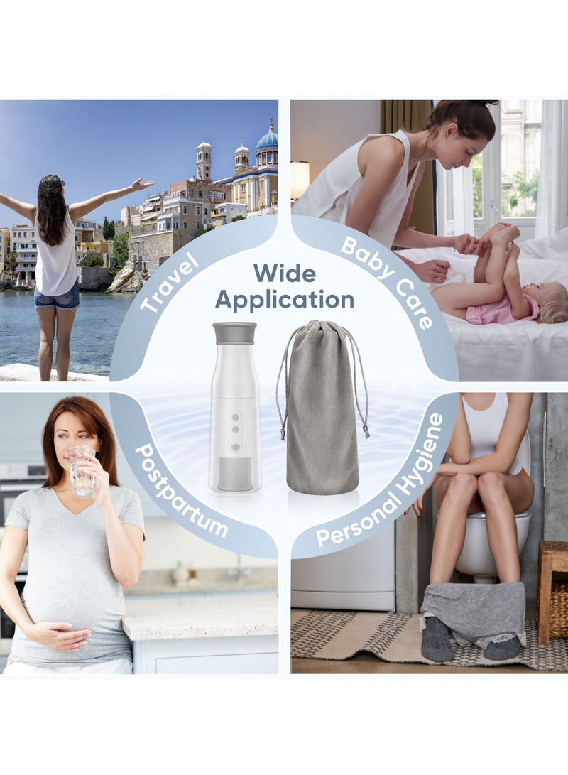 Portable Bidet Travel for Women and Man, Handheld Portable Bidet, Personal Hygiene, Hemorrhoid and Perineum Care, Soothing Postpartum, Electric Rechargeable with USB-C Cable, Three Pressure Options