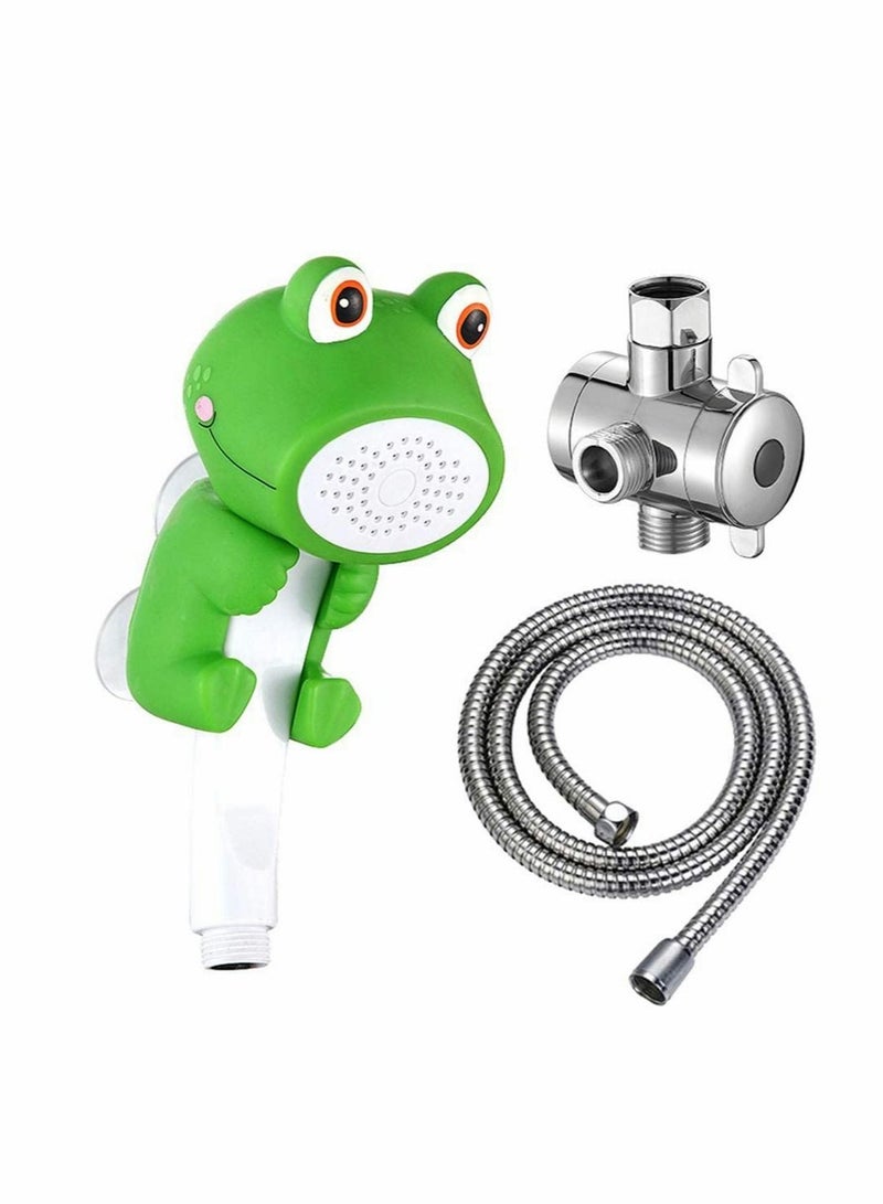 Children's Handheld Shower Head,Cartoon Water Flow Spray Shower Head Baby Kids Toddler Bath Bathing Accessories (Showerhead+Bracket+Hose+Diverter)
