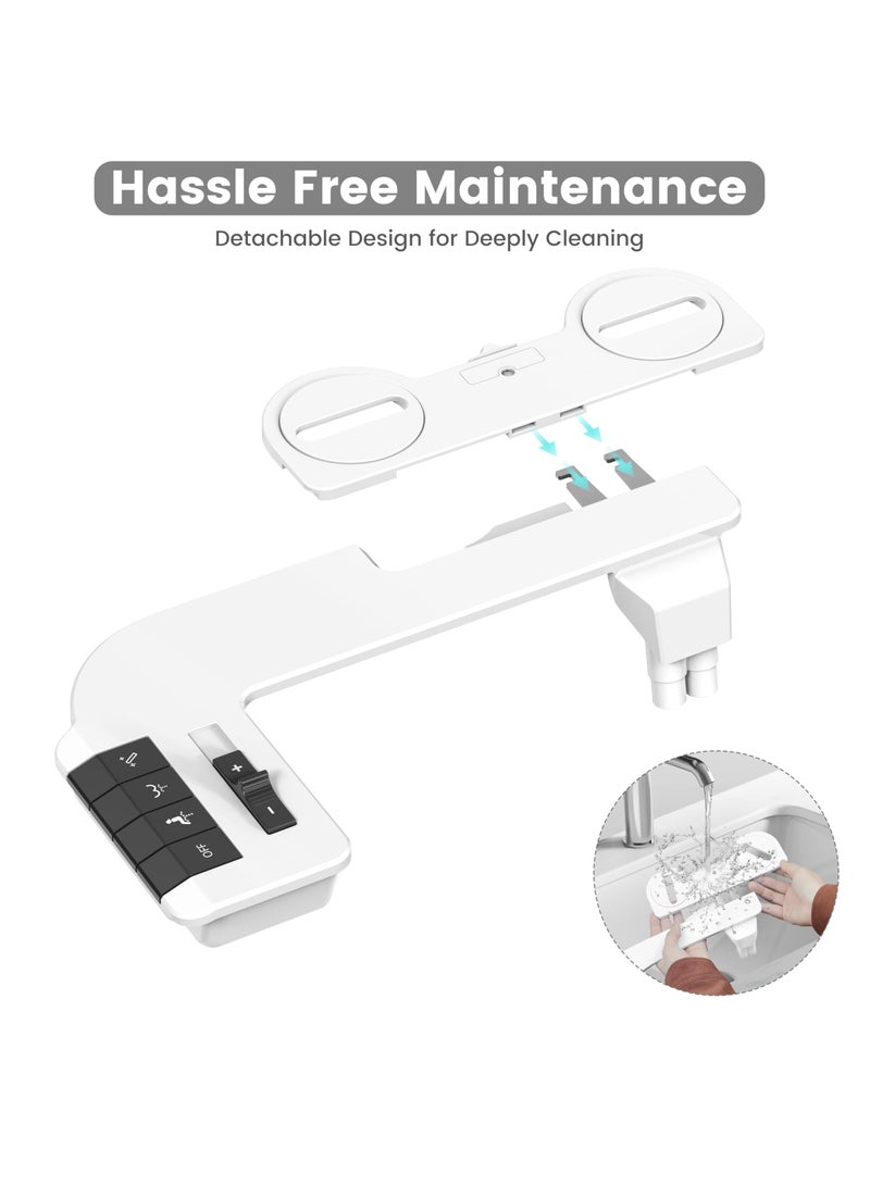 Bidet Attachment for Toilet, Ultra-Slim Self Cleaning Fresh Cold Water Sprayer Bidets for Existing Toilets Seat, Non-Electric Dual Retractable Nozzles Badays for Existing Toilets