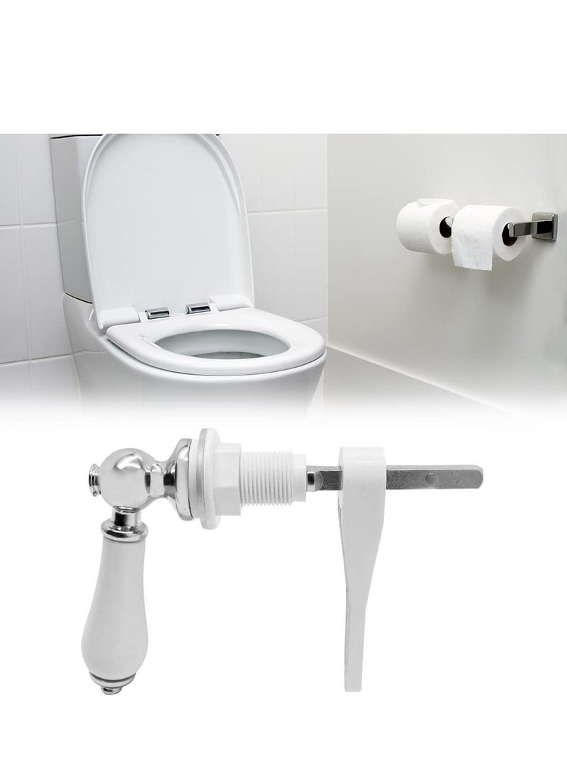 SYOSI Toilet Cistern Lever Flush, Ceramic Toilet Flusher Handle, WC Cistern Flush Lever, WC Lavatory Flush, Water Tank Toilet Handle with Ceramic Handle, Toilet Cistern Lever Flusher