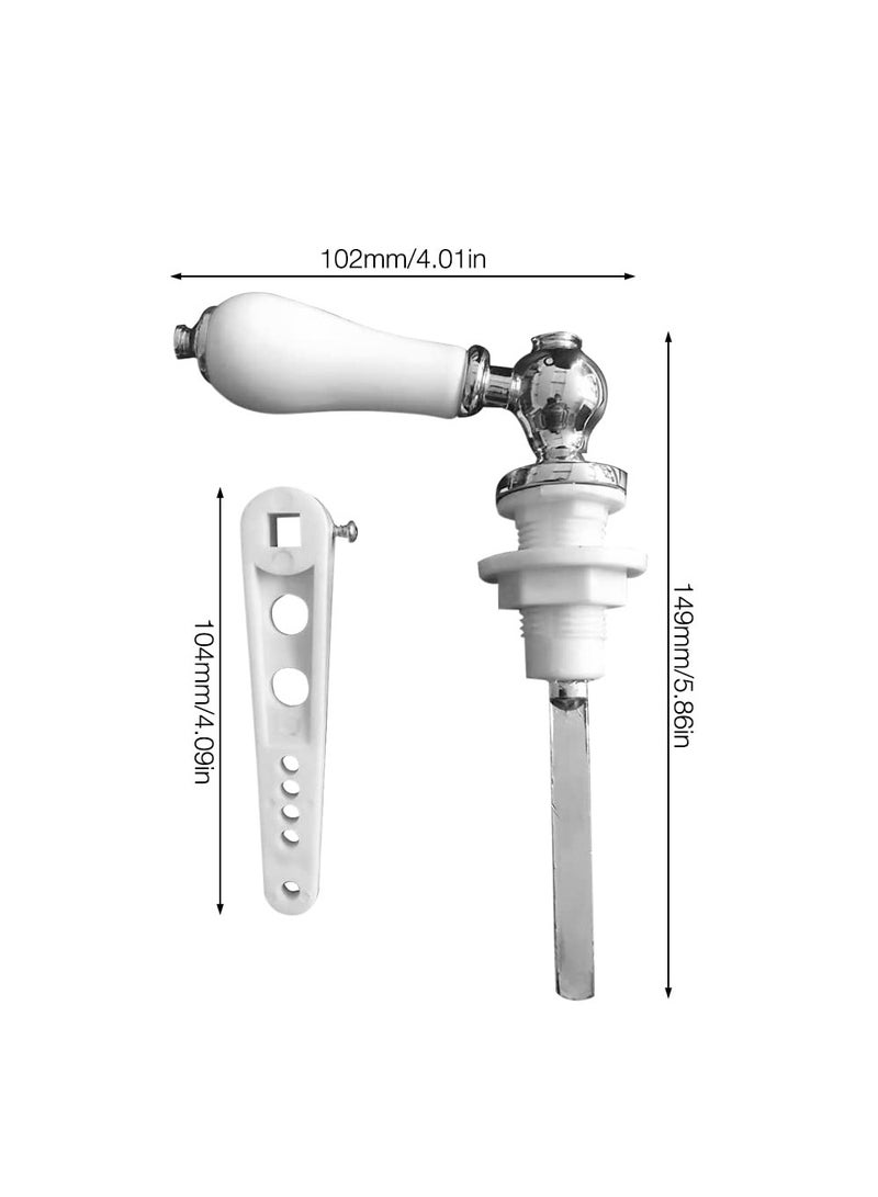 SYOSI Toilet Cistern Lever Flush, Ceramic Toilet Flusher Handle, WC Cistern Flush Lever, WC Lavatory Flush, Water Tank Toilet Handle with Ceramic Handle, Toilet Cistern Lever Flusher