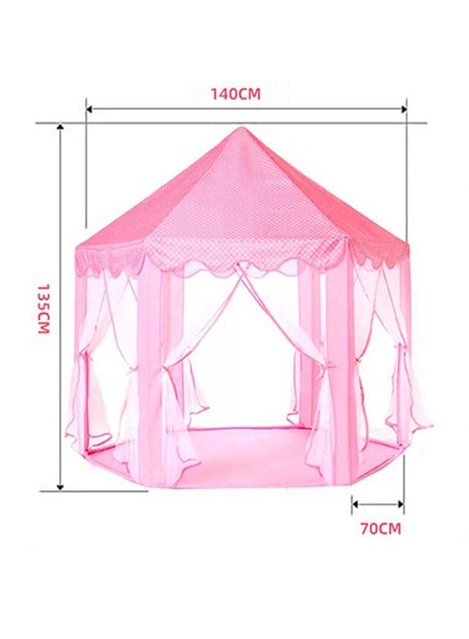 Princess castle play house game tent with starlight children's indoor hexagonal hexagonal tent baby decoration game house princess game castle tent dollhouse 140x140x135cm