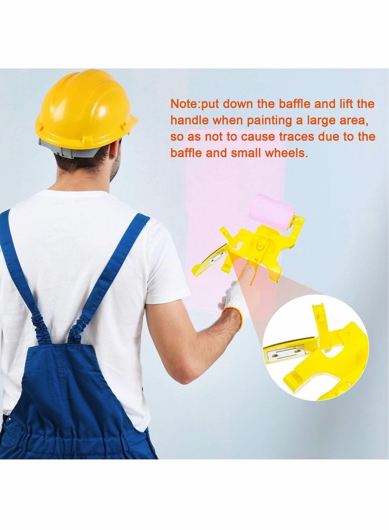 Paint Edger Roller Brush, Multifunctional Hand-Held Clean-Cut Paint Edger Roller Brush Paint Edger Combo Kit with Extra 2 Replacement Roller 2 Brush for Home Room Wall Ceiling Indoor Outdoor Painting