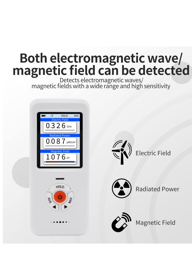 EMF Meter Multi Testers, Portable Handheld Radiation Detector Gauss Reader, 3 in 1 Digital/Graph Electromagnetic Field Radiation Detector for EF/RF/MF, for Home, Office, Outdoor, EMF Inspections