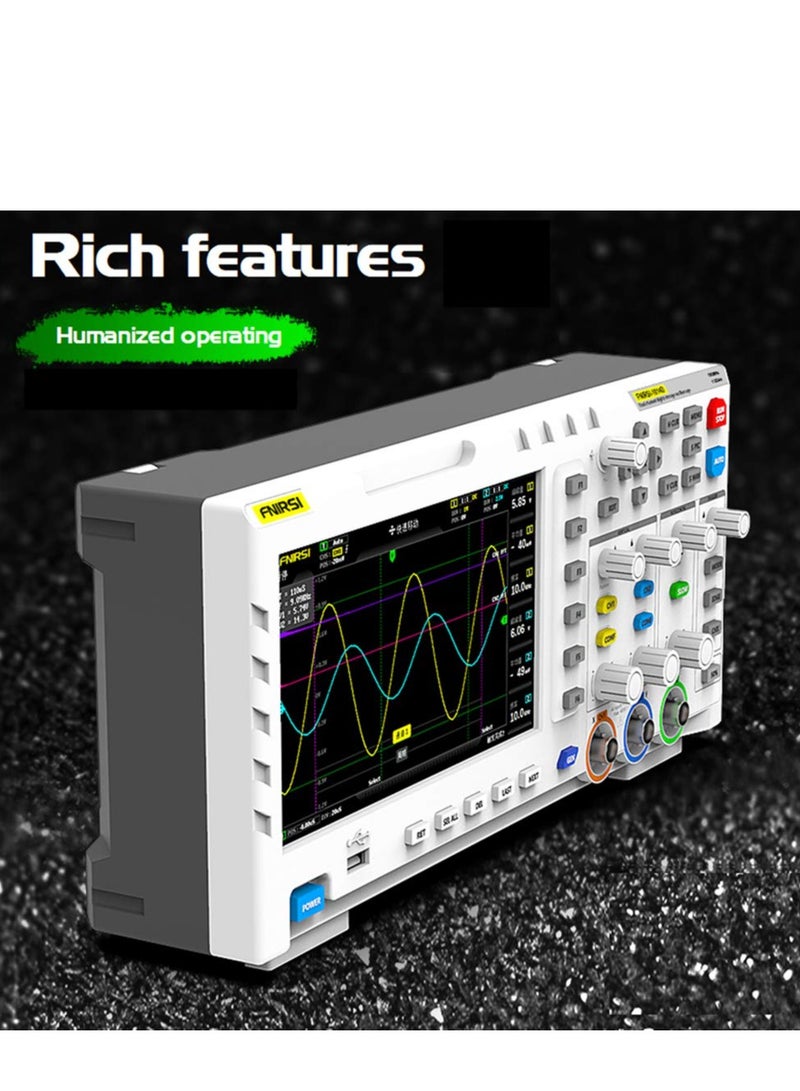 2 in 1 Digital Oscilloscope DDS Signal Generator Desktop Oscilloscope Capture Output Signal Function, 2 Channels 100Mhz Bandwidth 1GSa/s Sampling Rate Built-in 1GB Storage Space