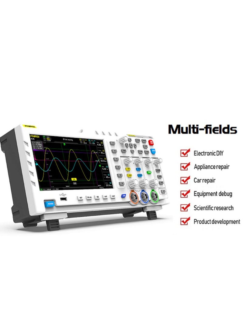 2 in 1 Digital Oscilloscope DDS Signal Generator Desktop Oscilloscope Capture Output Signal Function, 2 Channels 100Mhz Bandwidth 1GSa/s Sampling Rate Built-in 1GB Storage Space