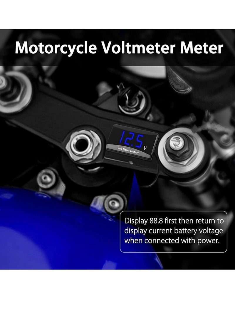 12V Car Digital Voltmeter Gauge, Battery Voltage Mete, Waterproof LED Display Motorcycle Voltmeter Power Energy Volt Meter Gauge for Trailer Camper Boat Marine Vehicle Caravan Car Battery Voltage