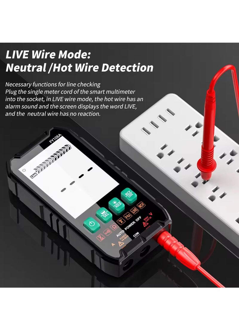 Digital Multimeter, Compact Intelligent Multi Tester, NCV Electrical Tester, True RMS 4000 Counts, LCD, Overload Protection, Auto-Ranging, Electric Tools for Househould Outlet, Automotive Battery Test