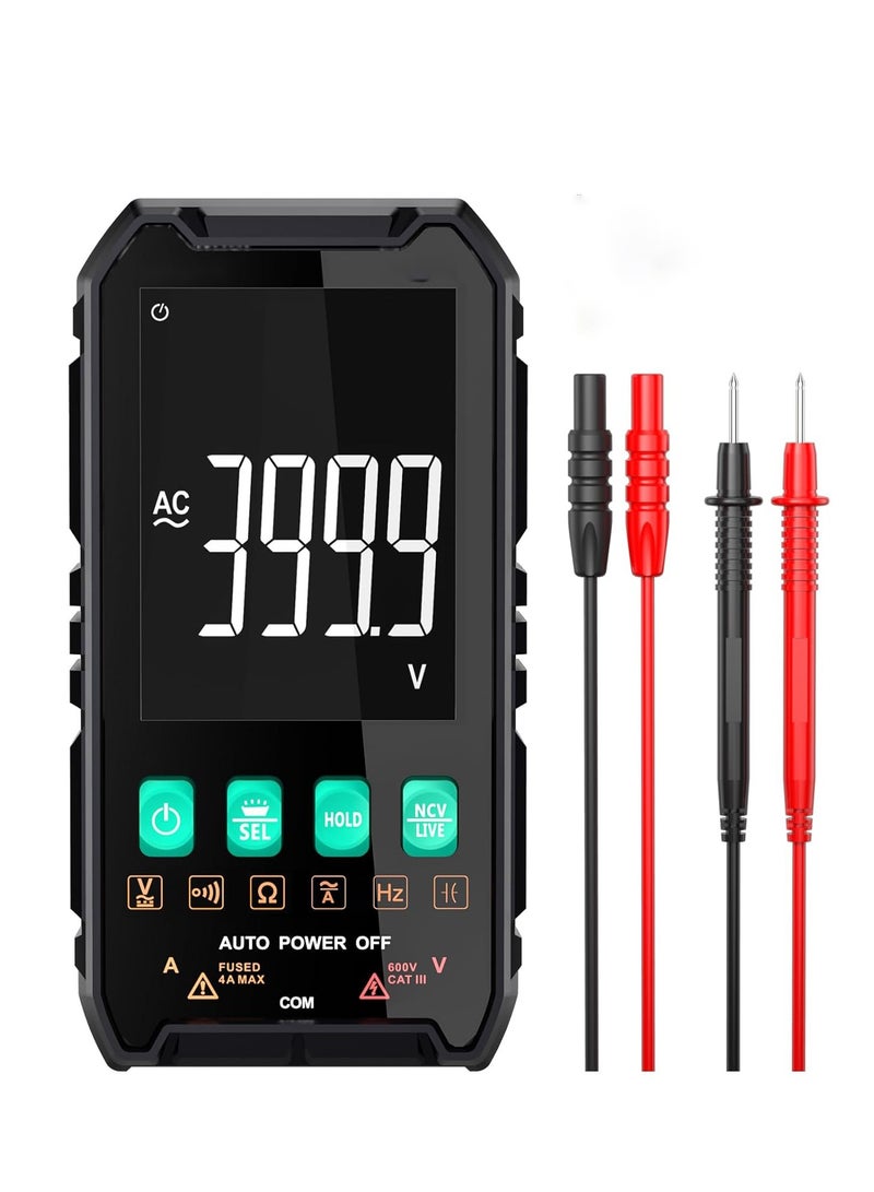 Digital Multimeter, Compact Intelligent Multi Tester, NCV Electrical Tester, True RMS 4000 Counts, LCD, Overload Protection, Auto-Ranging, Electric Tools for Househould Outlet, Automotive Battery Test