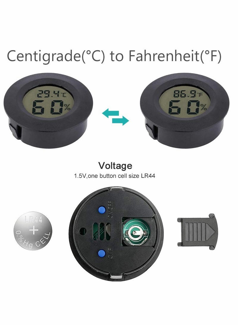 Thermometers, Mini Hygrometer Thermometer, Indoor Thermometer, Hygrometer Fahrenheit or Celsius Meter, Digital LCD Monitor, for Greenhouse, Garden, Cellar, Cars, Baby Rooms, 6-Pack