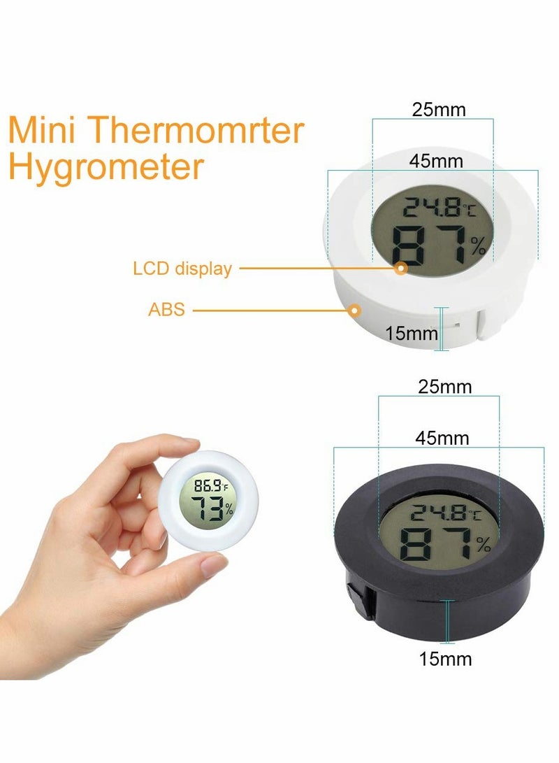 Thermometers, Mini Hygrometer Thermometer, Indoor Thermometer, Hygrometer Fahrenheit or Celsius Meter, Digital LCD Monitor, for Greenhouse, Garden, Cellar, Cars, Baby Rooms, 6-Pack