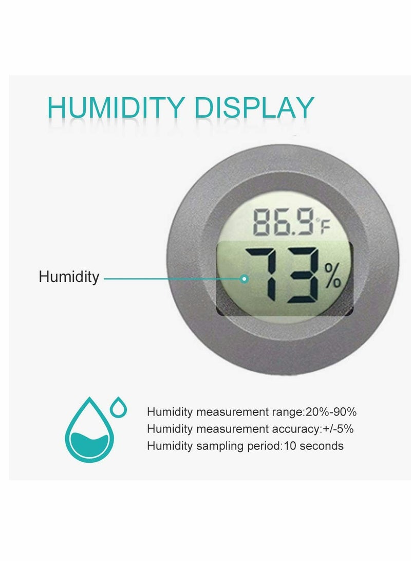 Thermometers, Mini Hygrometer Thermometer, Indoor Thermometer, Hygrometer Fahrenheit or Celsius Meter, Digital LCD Monitor, for Greenhouse, Garden, Cellar, Cars, Baby Rooms, 6-Pack