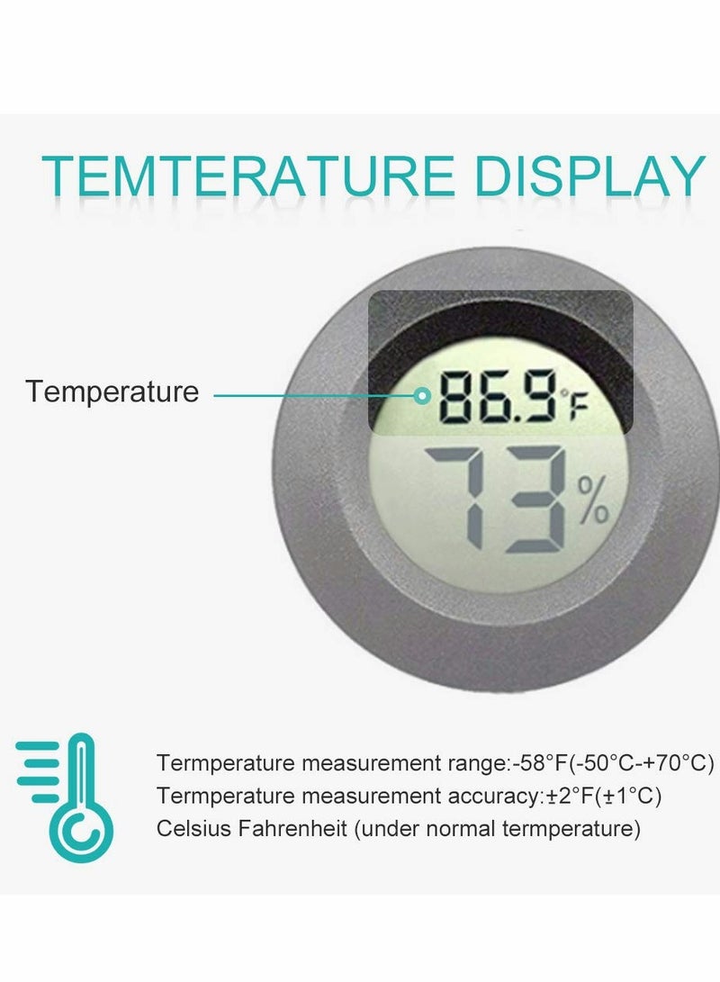 Thermometers, Mini Hygrometer Thermometer, Indoor Thermometer, Hygrometer Fahrenheit or Celsius Meter, Digital LCD Monitor, for Greenhouse, Garden, Cellar, Cars, Baby Rooms, 6-Pack