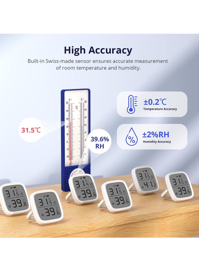 Indoor Temperature and Humidity Sensor, LCD Smart Thermometer Hygrometer, Zigbee Hub Required, Temperature Humidity Sensor Compatible Works with Alexa/Google Home for Remote Monitoring and Automation