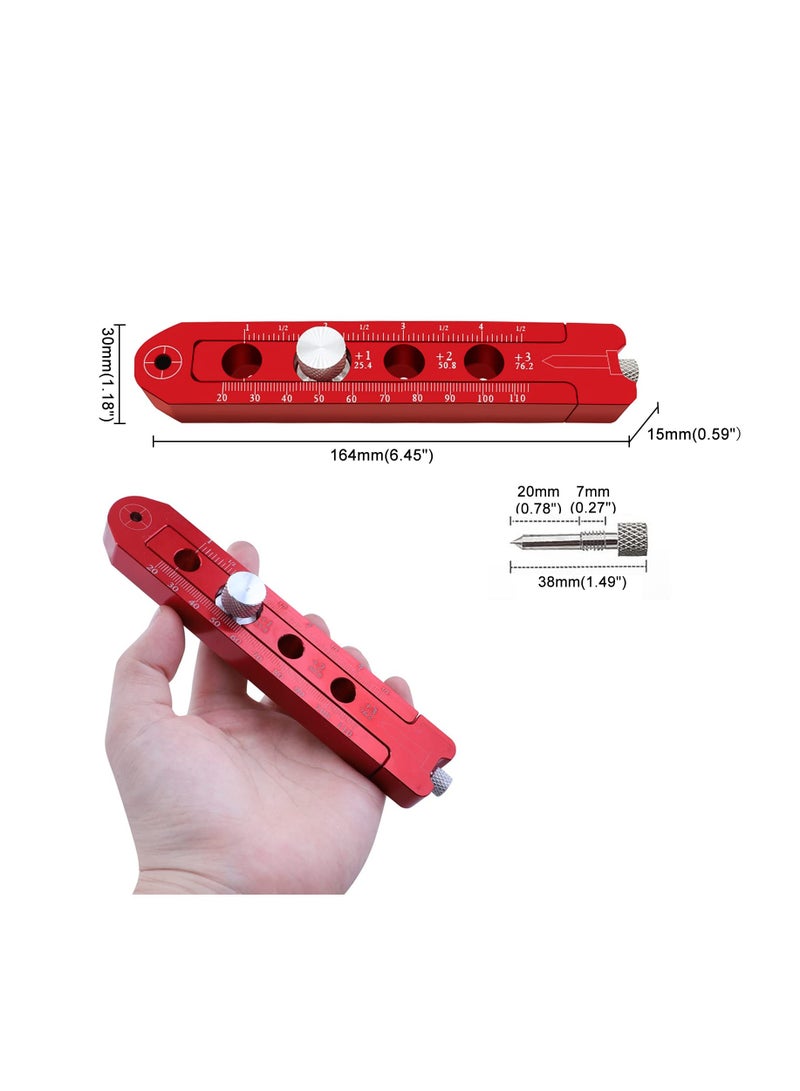 Adjustable Woodworking Compass Scriber - Dual-Scale Aluminum Ruler for Precise Marking & Drawing Circles, 164mm