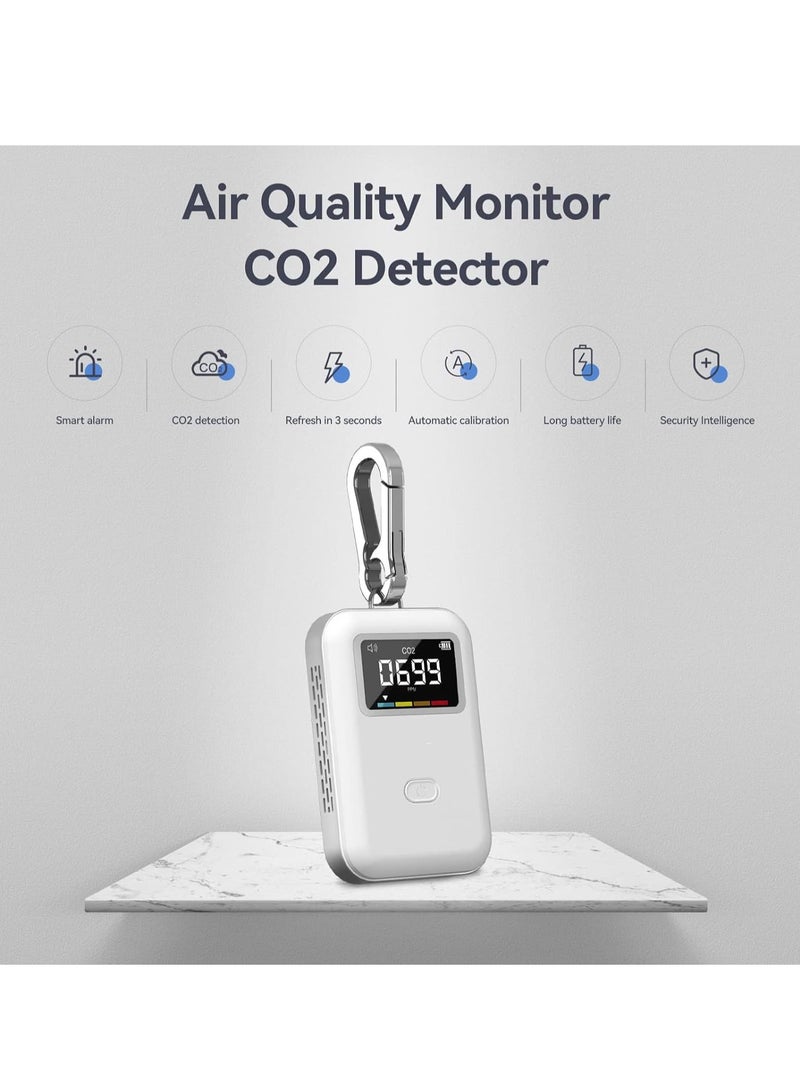 Air Quality Monitor, Mini CO2 Detector Formaldehyde, Temperature and humidity Meter, Stylish and Lightweight for Travel Home Indoor, Gas Leak