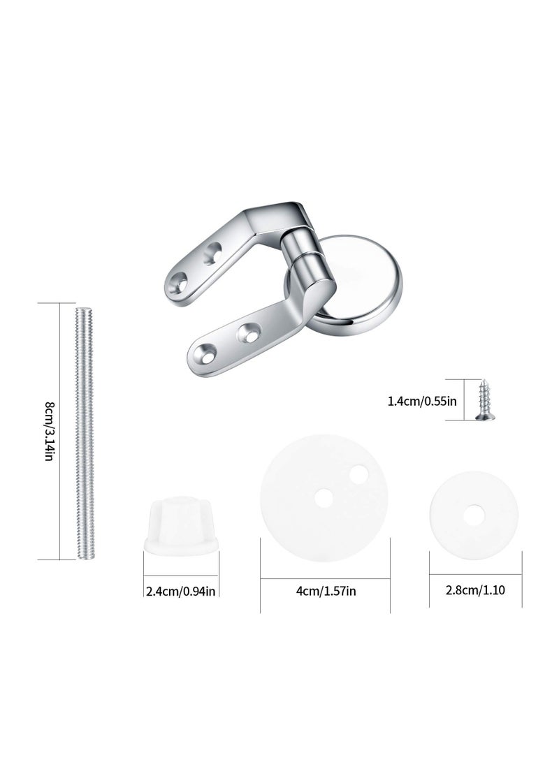 Toilet Seat Hinge Replacement Chrome Finish Durable Toilet Seat Hardware for Fixed Installation Zinc Alloy 2 Pieces