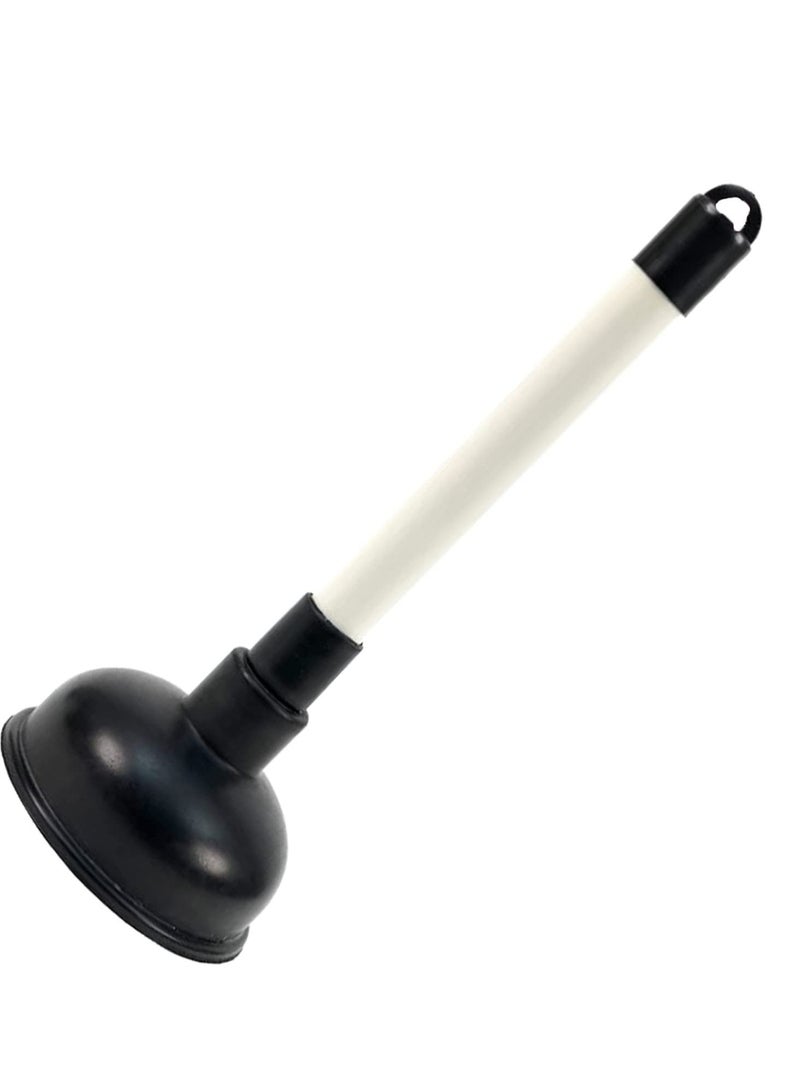 Powerful Sink Plunger Heavy Duty Sink Unblocker plumbing tools with 22.5cm (9 inch) Handle and 10cm (4 inch) Rubber Suction Cup for,Toilet,Kitchen Sink,Shower and Drain Unblocker, White/Black
