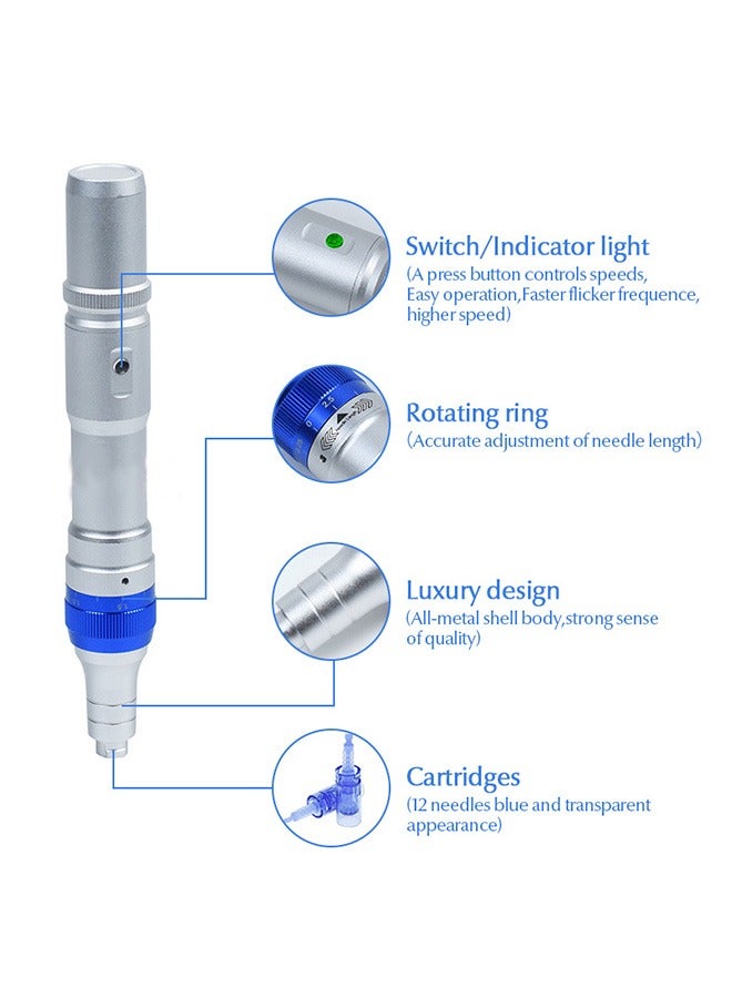 Dr. Pen A6 Professional Microneedling Pen Silver/Blue