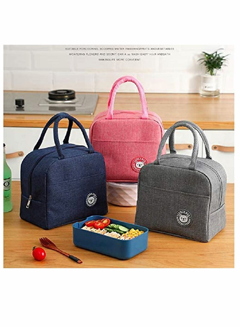 Robust Lunch Bags for Women and Men, Leak-Proof Water-Resistant Cooler tote bag container Adults, kids, Light-weight Portable lunch box Office work, Outdoor, Picnic, School(Pink)