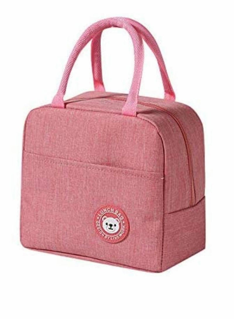 Robust Lunch Bags for Women and Men, Leak-Proof Water-Resistant Cooler tote bag container Adults, kids, Light-weight Portable lunch box Office work, Outdoor, Picnic, School(Pink)